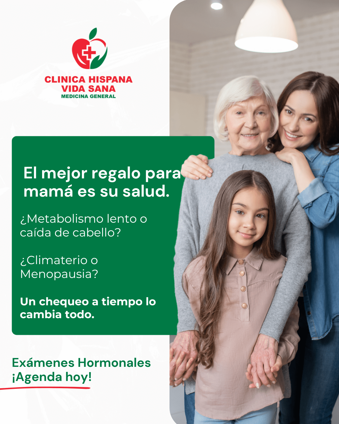 Exámenes hormonales en clínica hispana vida sana