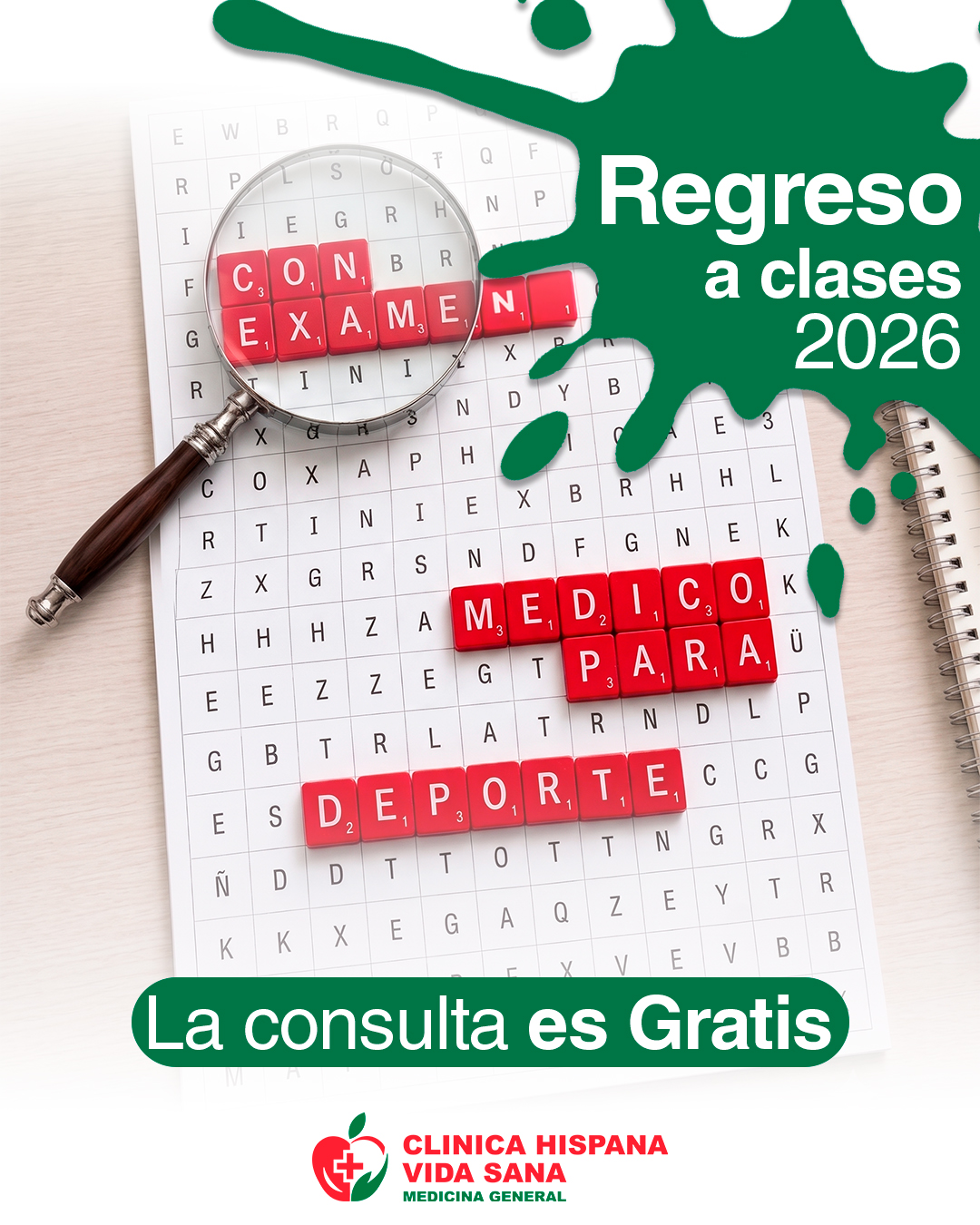Promocion de examen fisico deportivo con consulta gratis